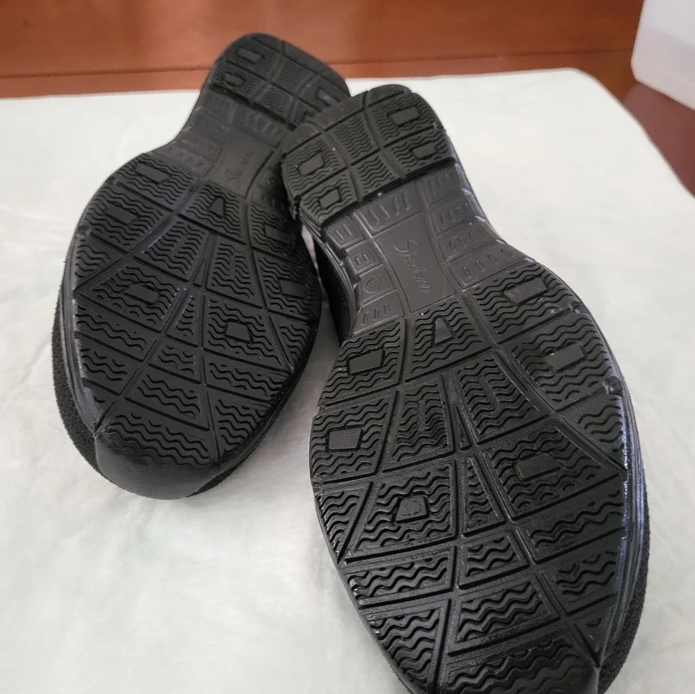 Womens Skechers Black Seager Scalloped Slip-On Sz 7.5 Wide - Picture 8 of 13